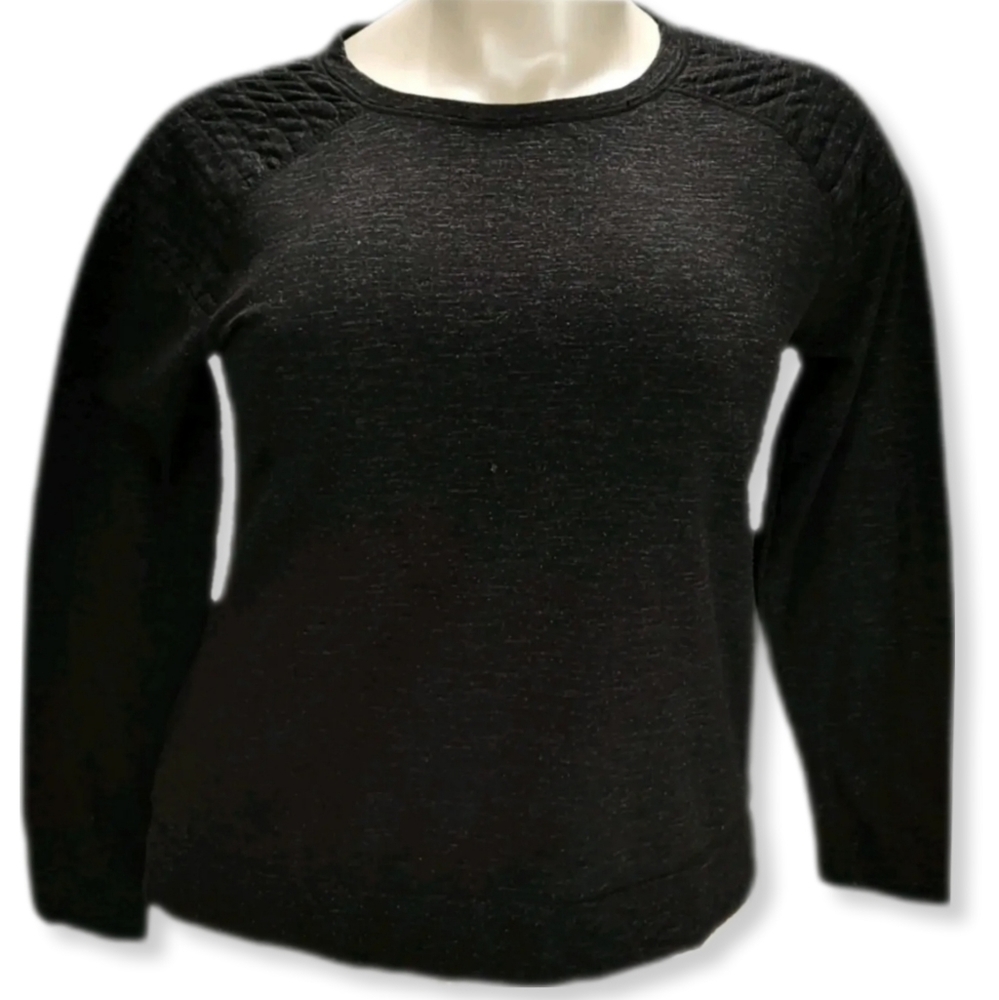 32° Degrees Heat Womens XL Sweatshirt Gray Quilted Shoulder Long Sleeve Fleece